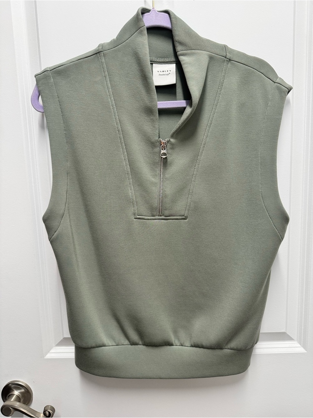 Varley Sleeveless Zip-Neck Lounge Set - Sage Green S - Picture 5 of 6